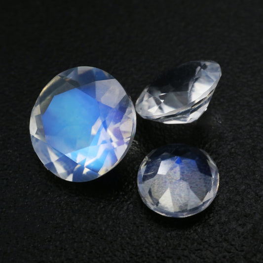 Three round cut loose blue moonstones