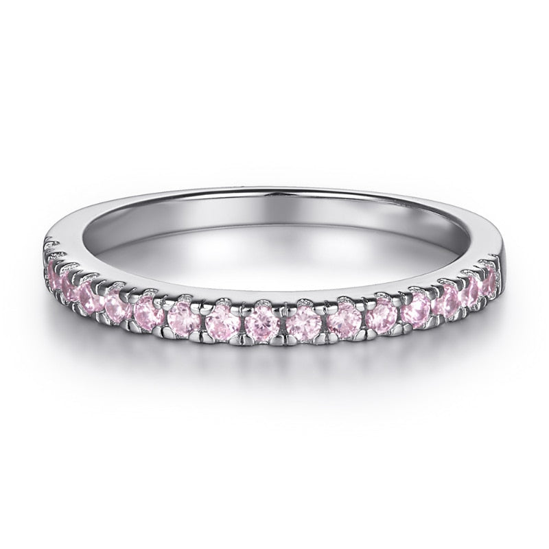 A pink half eternity ring.